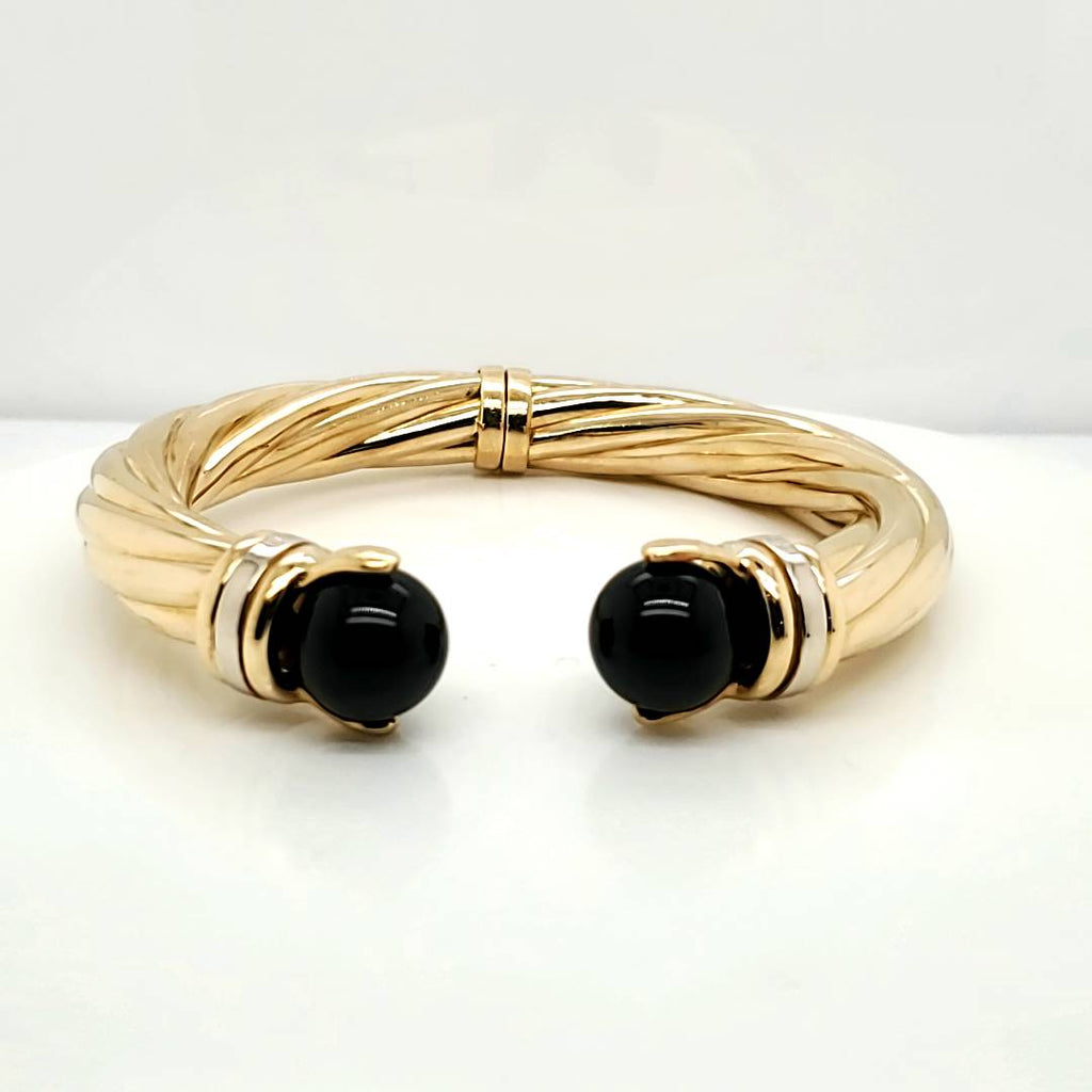 18kt YellowGold and Onyx Bangle Bracelet