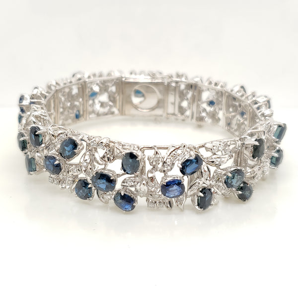 18kt White Gold Sapphire and Diamond Bracelet