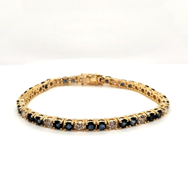 14kt Yellow Gold Sapphire and Diamond Bracelet