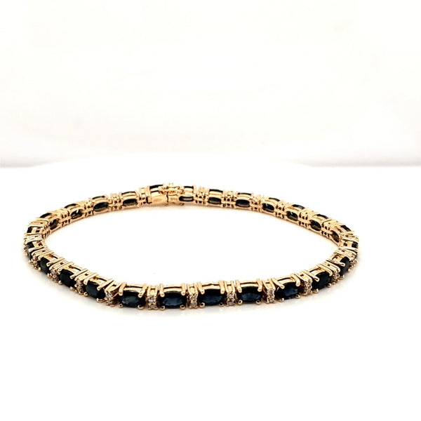 14kt Yellow Gold Sapphire and Diamond Bracelet