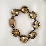 Vintage 1940s Retro 10kt Yellow Gold and Citrine Bracelet