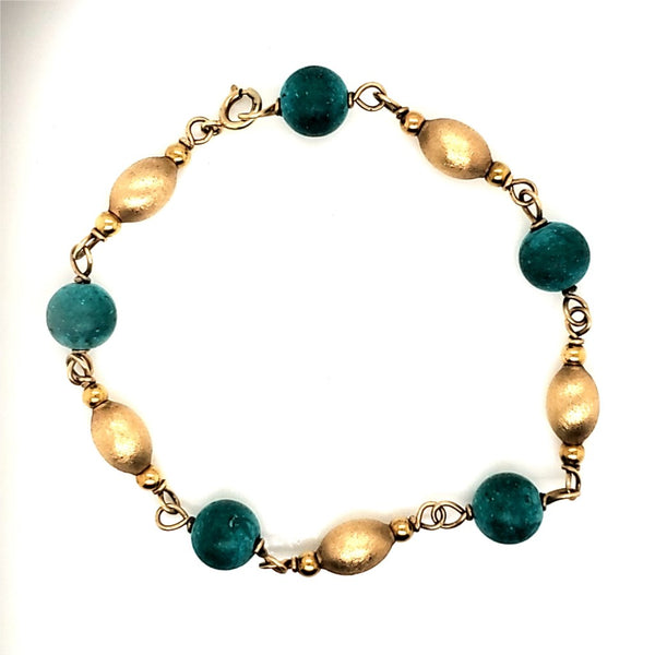 14kt Yellow Gold and Turquoise Link Bracelet