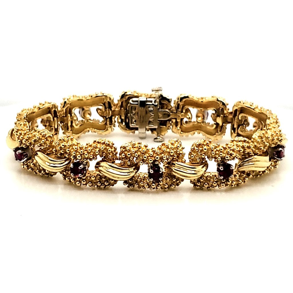 Vintage 18kt Yellow Gold and Ruby Bracelet