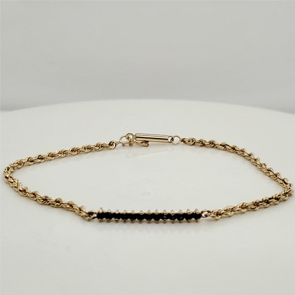 14kt Yellow Gold and Sapphire Rope Bracelet