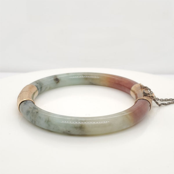 Vintage 14kt Yellow Gold Jade Bracelet