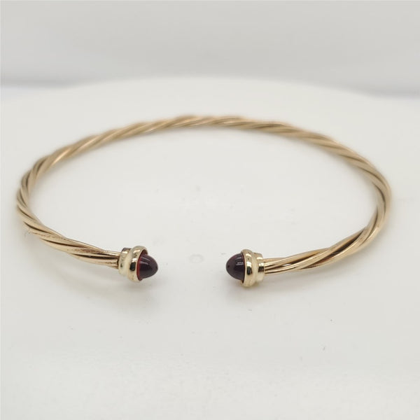 14kt Yellow Gold and Red Tourmaline Cuff Bracelet