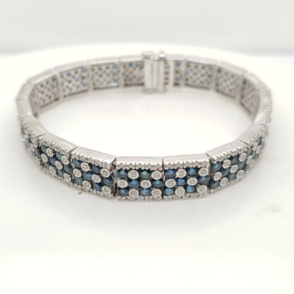 14kt White Gold Sapphire and Diamond Bracelet