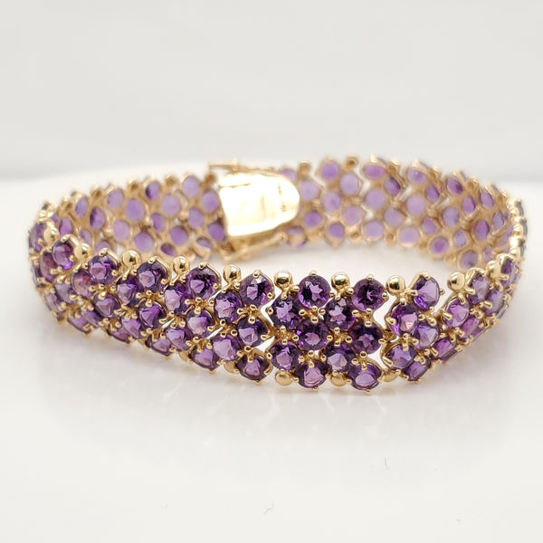 14kt Yellow Gold Amethyst Bracelet