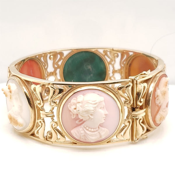 Vinage 14kt Yellow Gold Cameo Bracelet