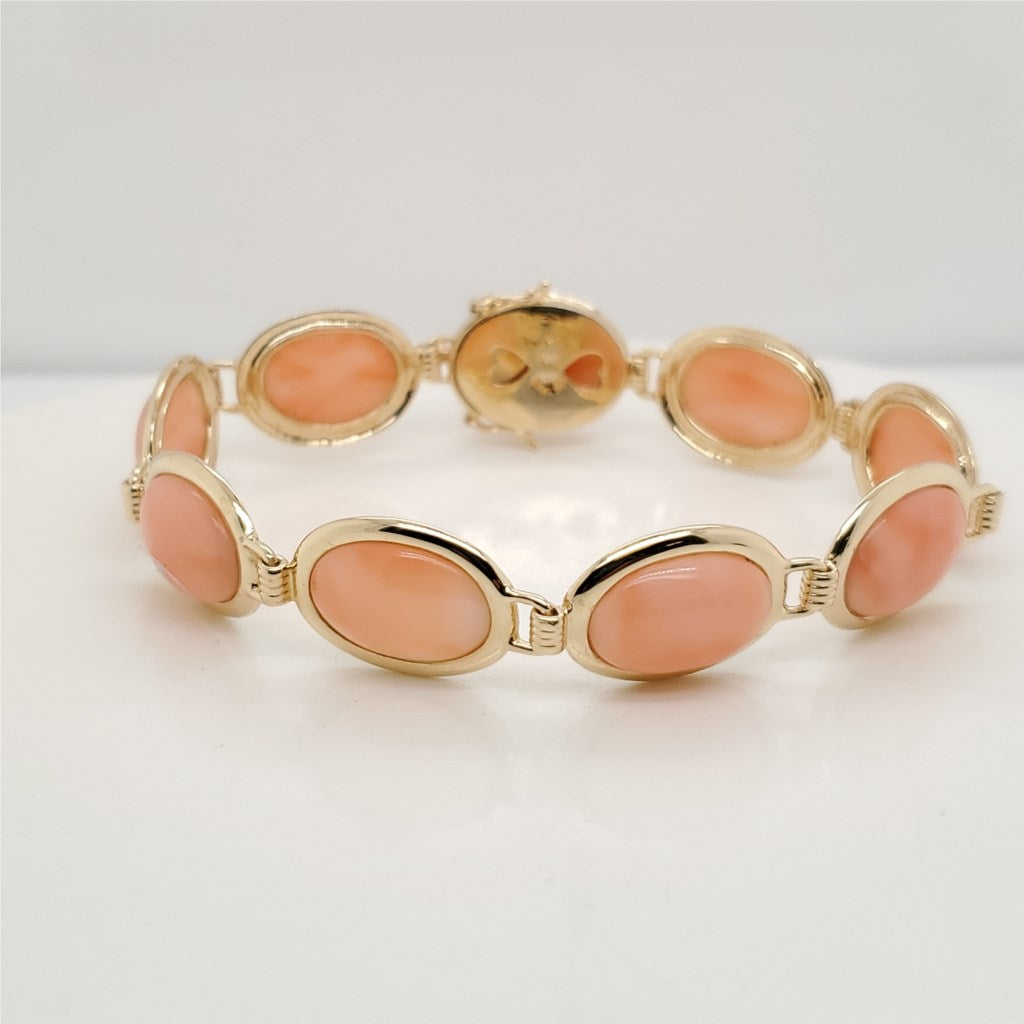 14kt Yellow Gold Coral Bracelet