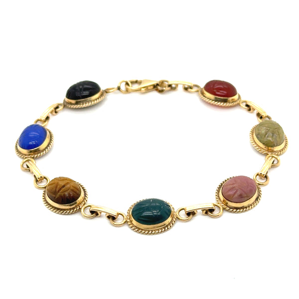 Vintage 14Kt Gold Scarab Bracelet