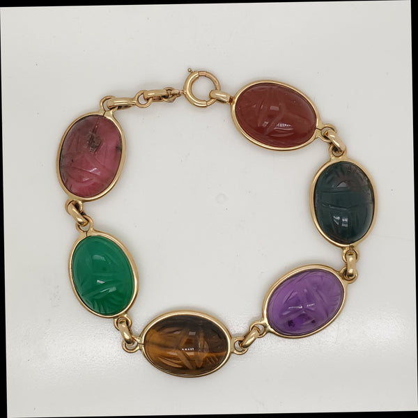 Vintage 14Kt Gold Scarab Bracelet