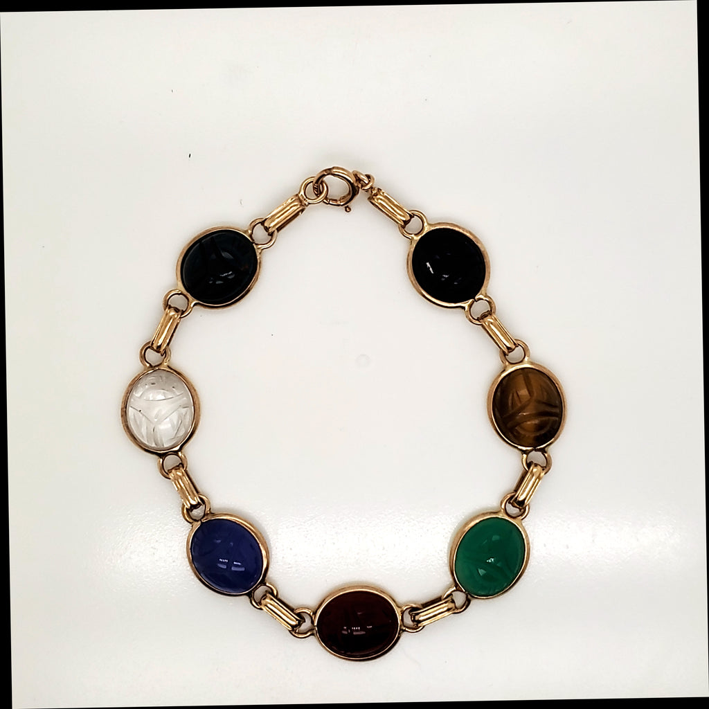 Vintage 14Kt Gold Scarab Bracelet