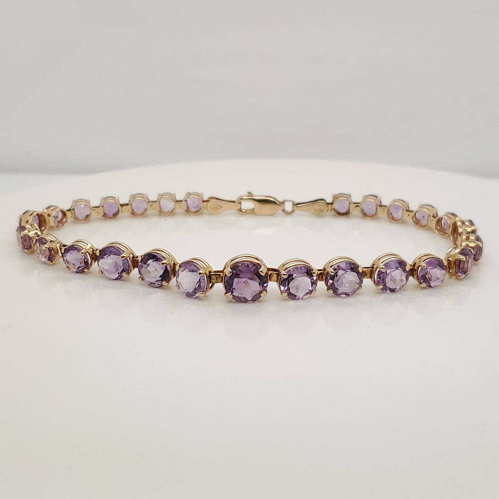 14kt Yellow Gold Amethyst Bracelet