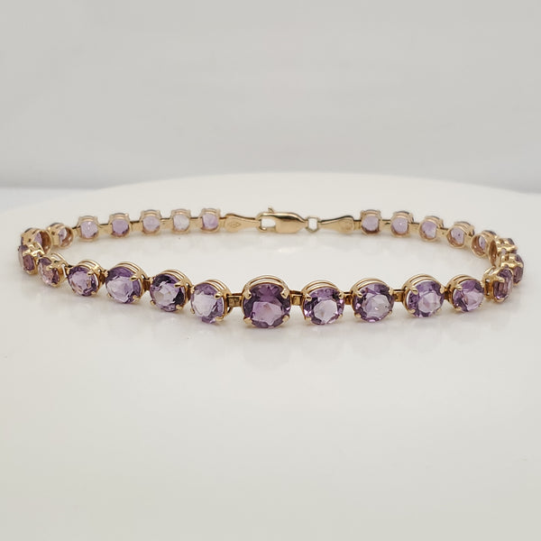 14kt Yellow Gold Amethyst Bracelet