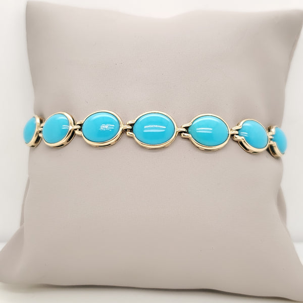 14kt Yellow Gold Persian Turquoise Bracelet