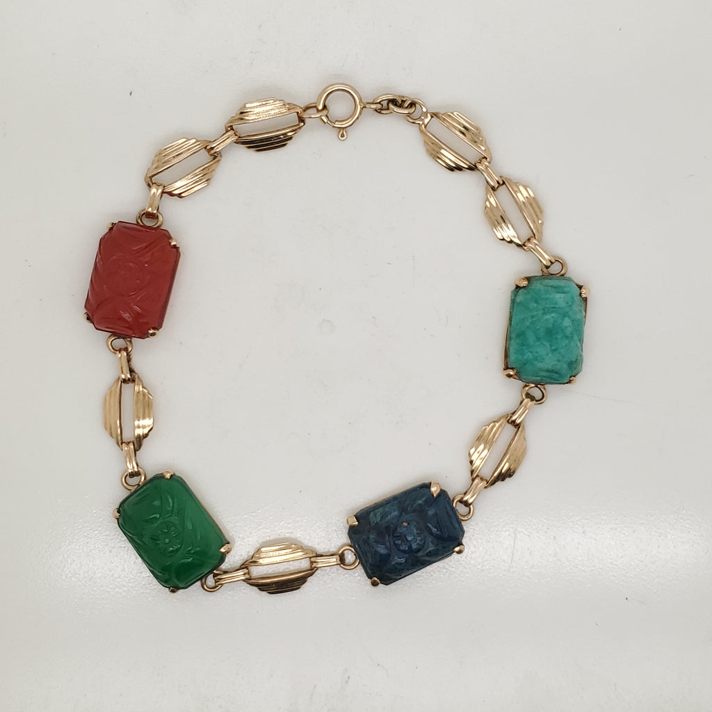 Vintage 14Kt Gold Scarab Bracelet