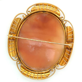 Antique Victorian 14Kt Gold Hand Carved Cameo Brooch/Pin