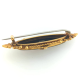 Victorian Gold Onyx And Pearl Brooch