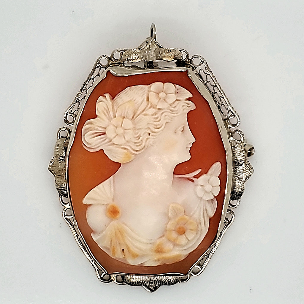 1920S Art Deco Cameo Brooch/Pendant