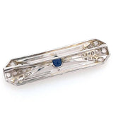 Platinum French Art Deco Sapphire and Diamond Brooch