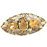 Vintage 14Kt Gold Art Nouveau Style Citrine Brooch