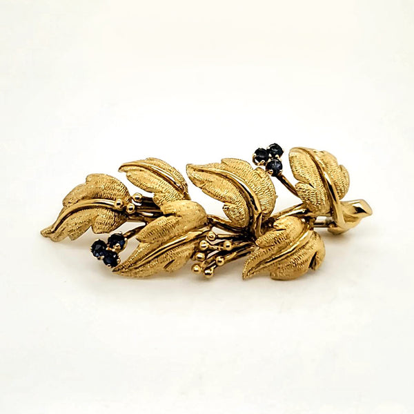 Vintage Tiffany & Co. 18kt Yellow Gold and Sapphire Brooch