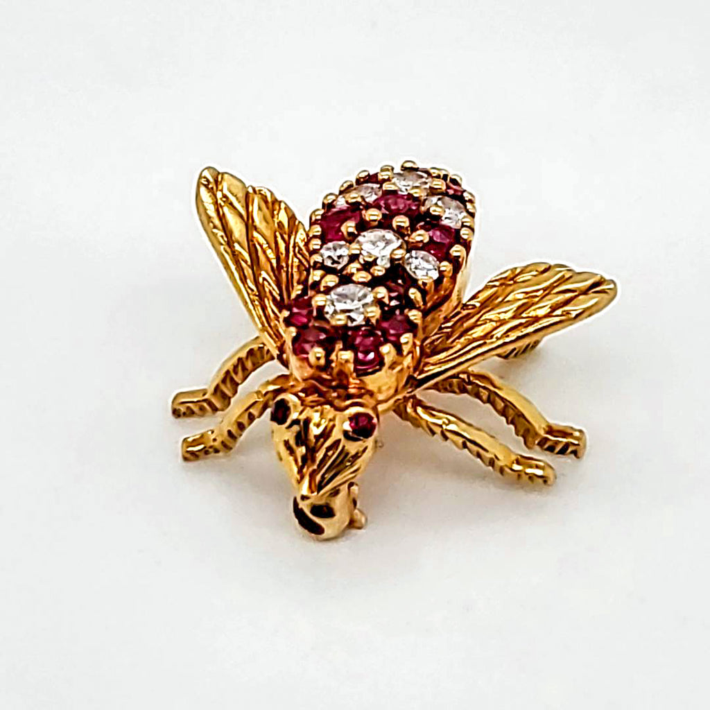 H. Rosenthal 18Kt Gold Ruby And Diamond Bee Pin