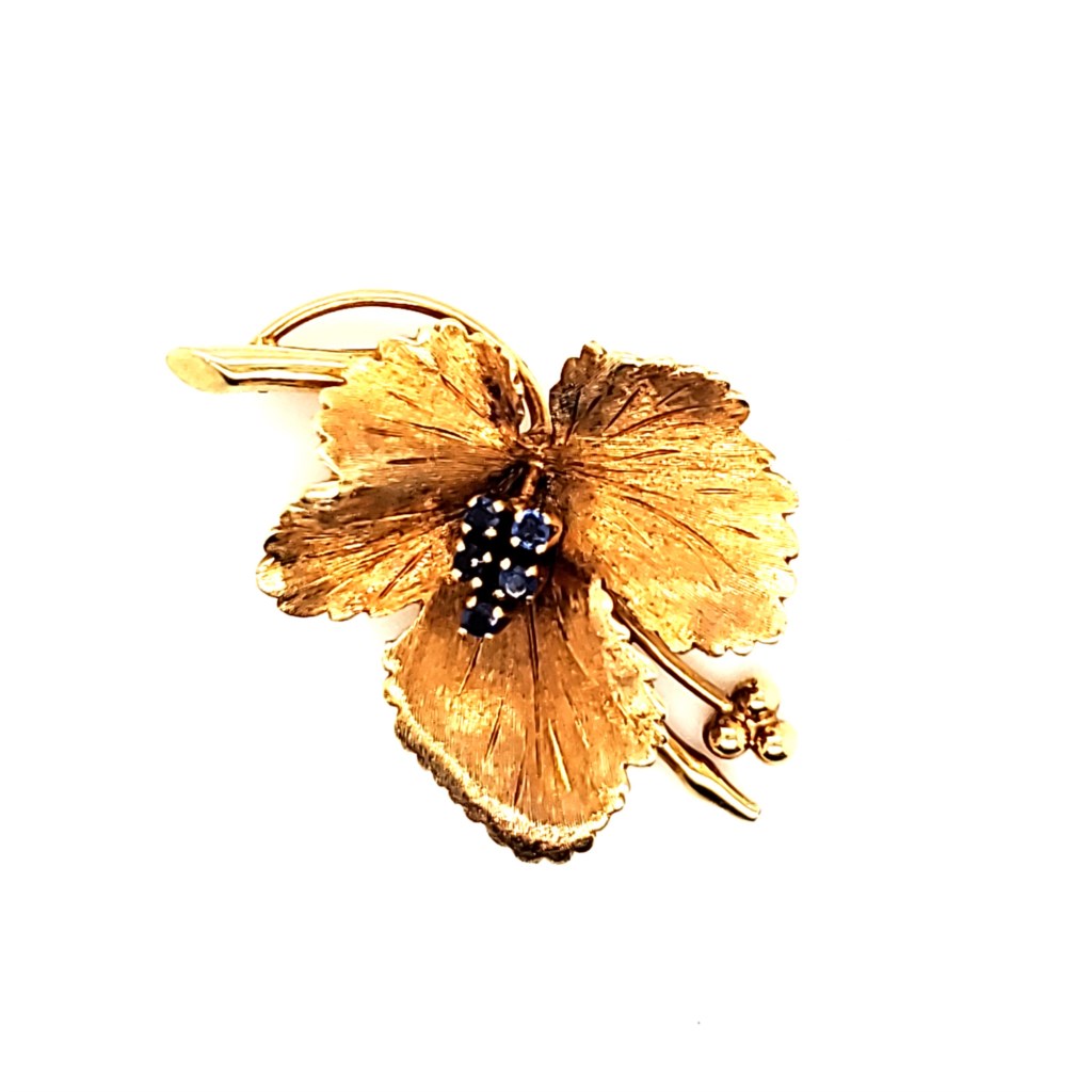 Vintage Tiffany & Co. 18kt Yellow Gold and Sapphire Brooch