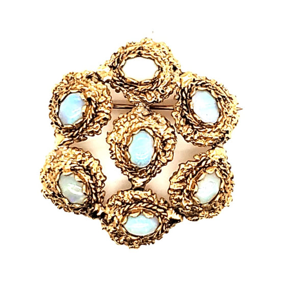 Vintage 14kt Yellow Gold Opal Brooch