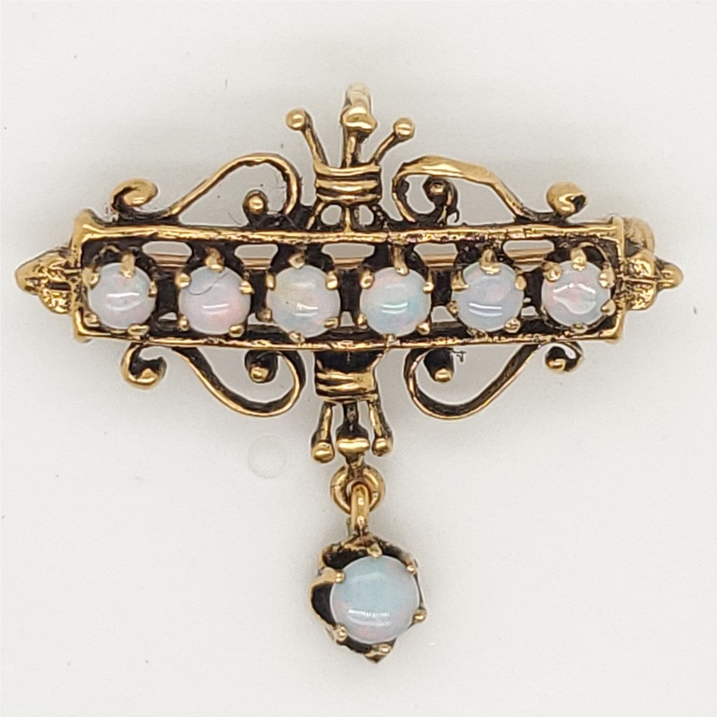 Vintage 14kt Yellow Gold Opal Brooch/Pendant
