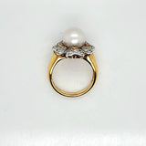 18kt Yellow Gold South Seas Pearl and Diamond Ring