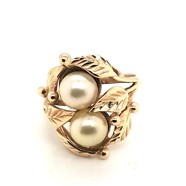 Vintage 14kt Yellow Gold Pearl Ring