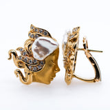 Carrera Y Carrera 18kt Yellow Gold Diamond and Pearl Earrings