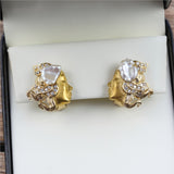 Carrera Y Carrera 18kt Yellow Gold Diamond and Pearl Earrings