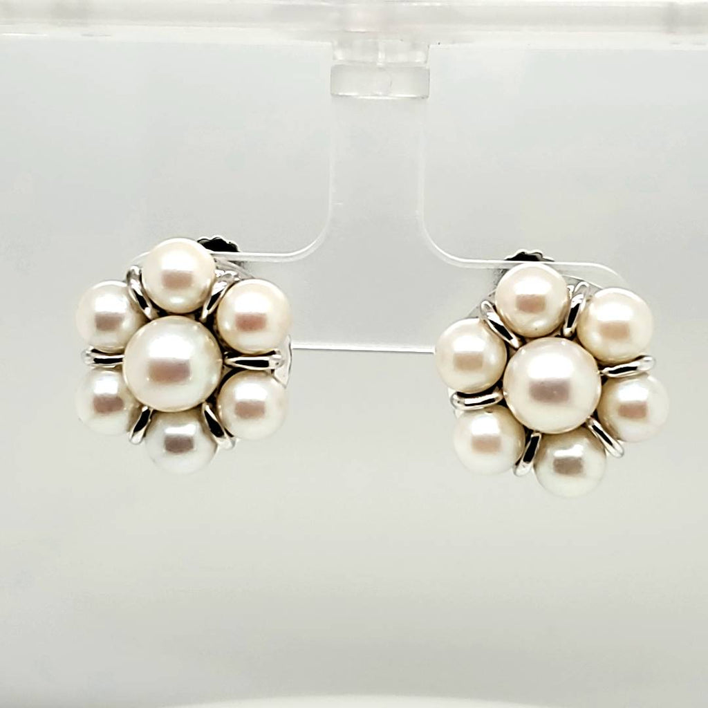 14kt White Gold Cultured Akoya Pearl Earrings