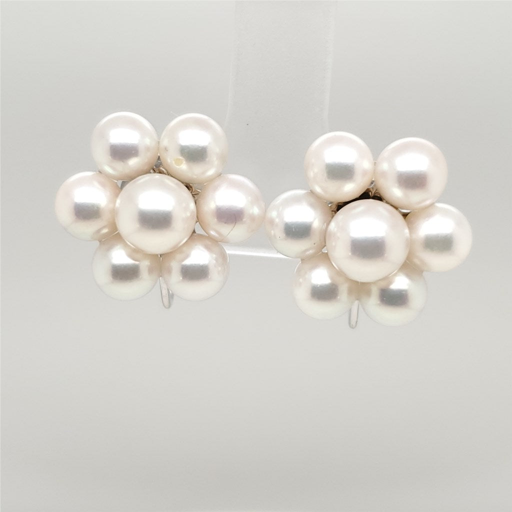 14kt White Gold Cultured Akoya Pearl Earrings