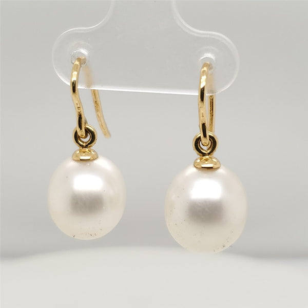 18kt Yellow gold Pearl Dangle Earrings