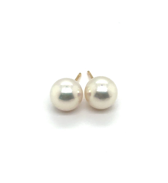 14kt Yellow Gold Pearl Studs.