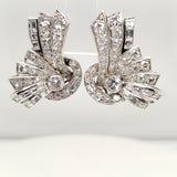 Vintage Platinum Diamond and Pearl Earrings