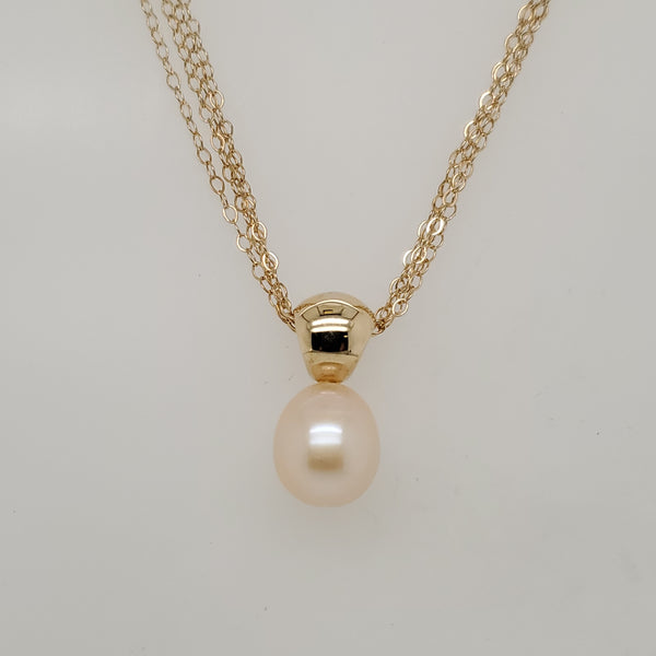 14kt Yellow Fresh Water Pearl Necklace