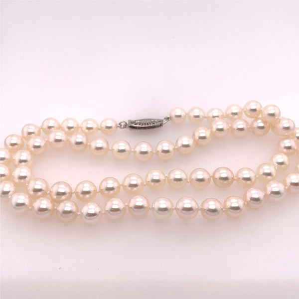 14kt White Gold Strand Of Cultured Pearls