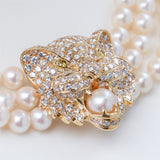 French 18kt Yellow Gold Diamond and Pearl Necklace