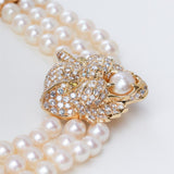 French 18kt Yellow Gold Diamond and Pearl Necklace