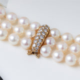 French 18kt Yellow Gold Diamond and Pearl Necklace