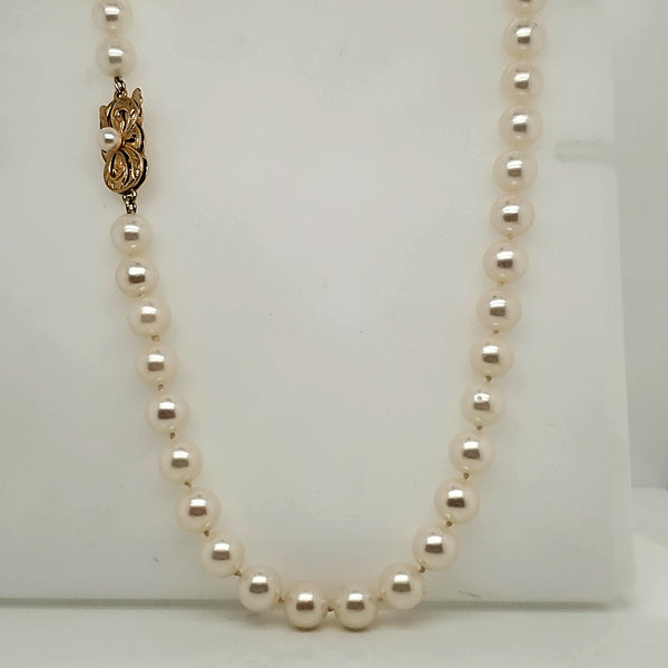 Mikimoto 18"" 7X6.5mm Cultured Akoya Pearl Necklace
