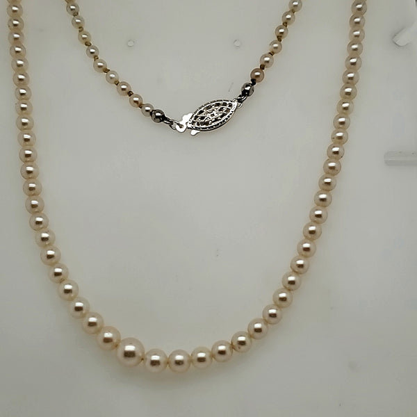 Vintage 16"" Graduated Cultured Akoya Pearl Strand