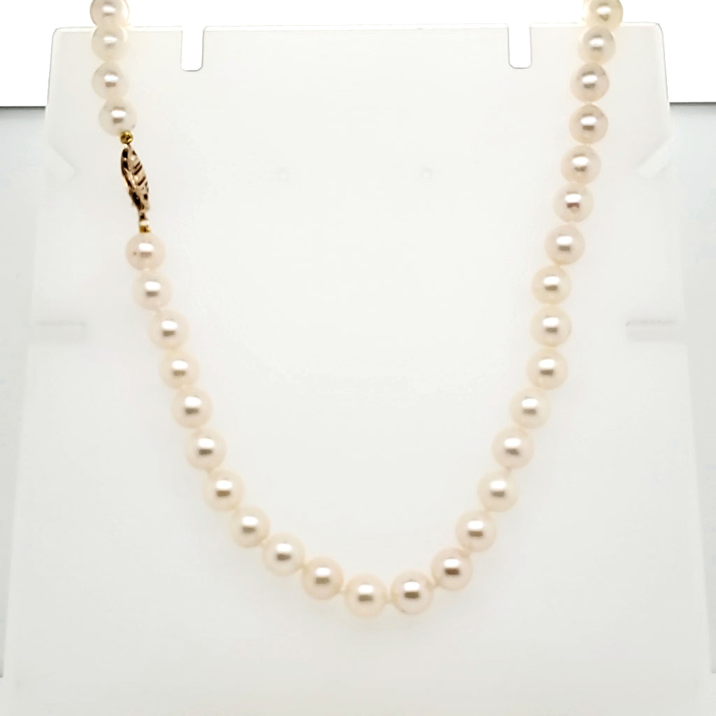 24"" long 7x6.5mm cultured Akoya pearl necklace