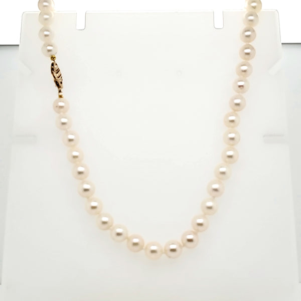 24"" long 7x6.5mm cultured Akoya pearl necklace