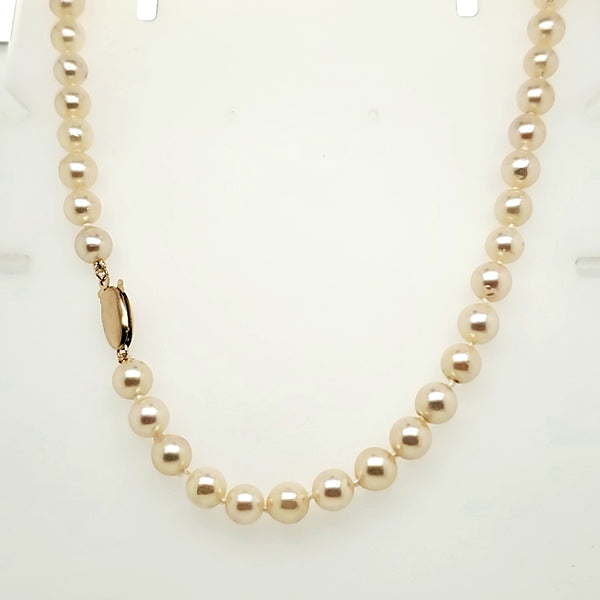 16"" long 6.5X6mm cultured Akoya pearl necklace